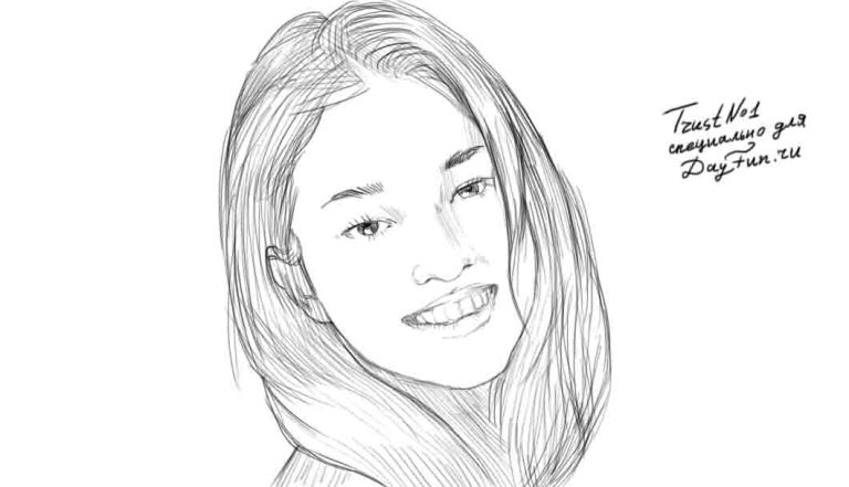 Как рисовать девушку с красивой улыбкой